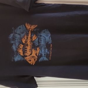 Large soul flower t shirt. 'Swim against the tide'